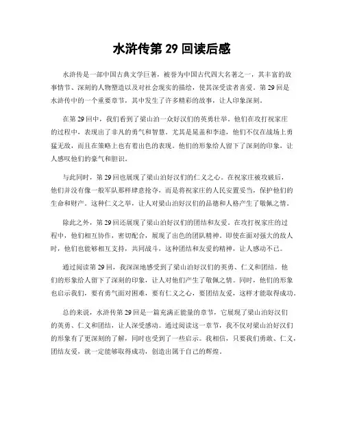 水浒传第29回读后感