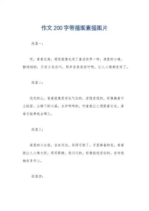 作文200字带插图素描图片