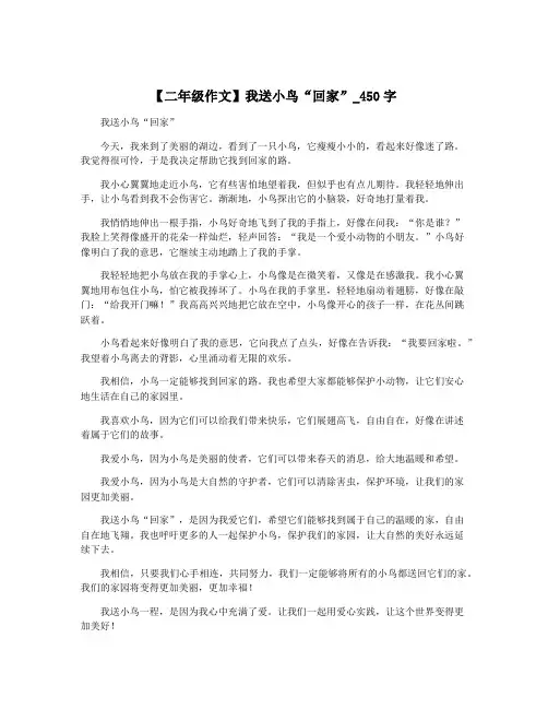【二年级作文】我送小鸟“回家”_450字