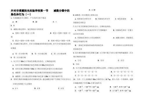 减数分裂中的染色体行为