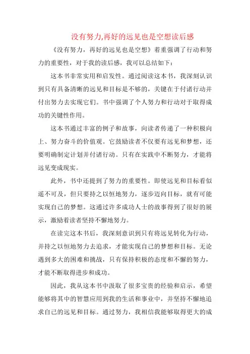 没有努力,再好的远见也是空想读后感