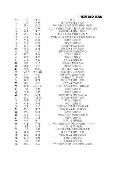 中华医学会儿科学分会感染学组(第十八届)