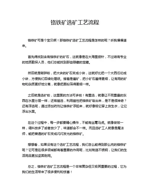 铬铁矿选矿工艺流程