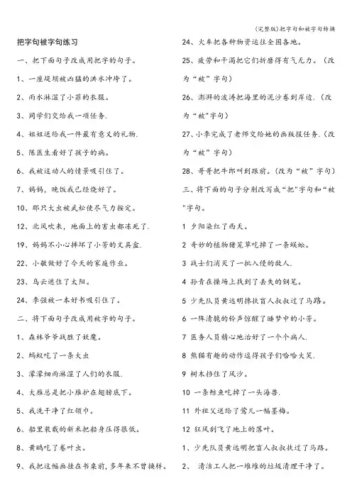 (完整版)把字句和被字句转换