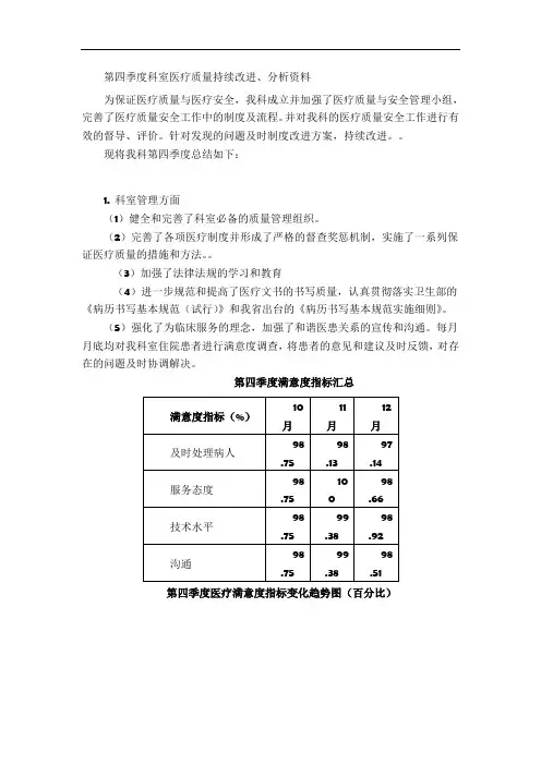 第四季度医疗质量安全管理与持续改进总结1-(1)
