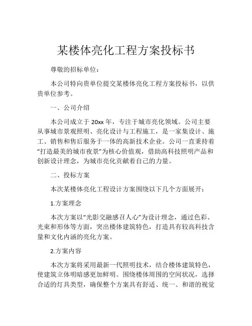 某楼体亮化工程方案投标书