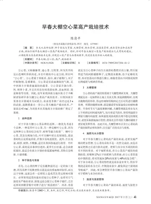 早春大棚空心菜高产栽培技术