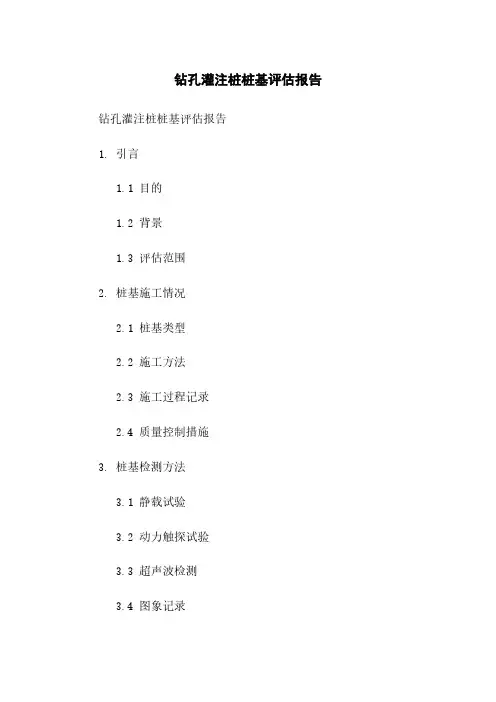 钻孔灌注桩桩基评估报告