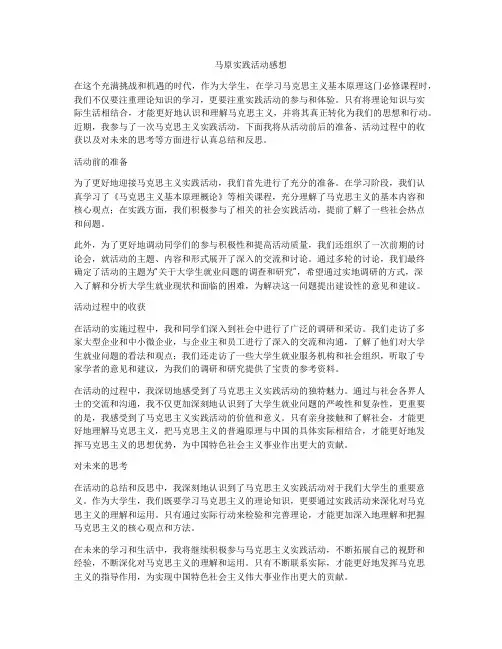 马原实践活动感想