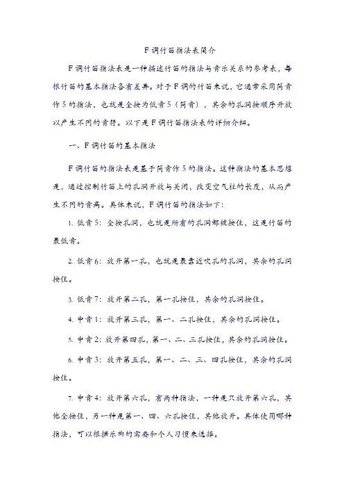 f调竹笛指法表