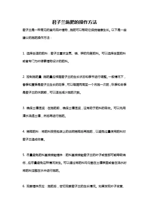 君子兰施肥的操作方法