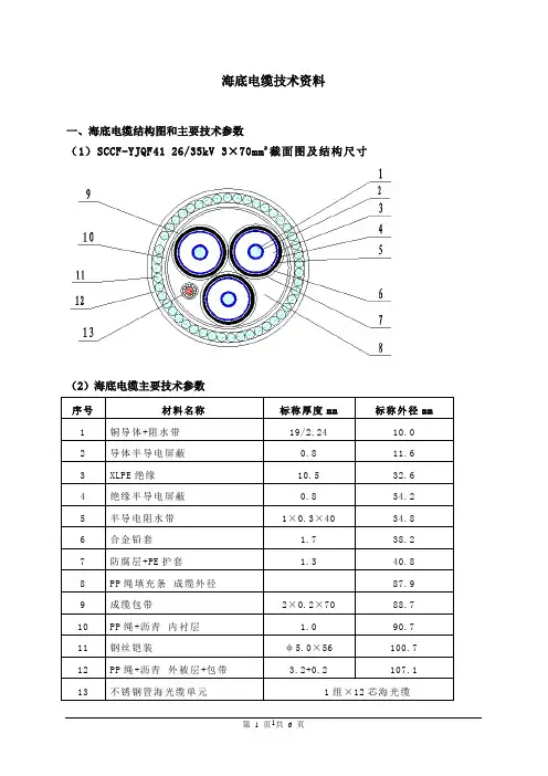 海底电缆技术资料