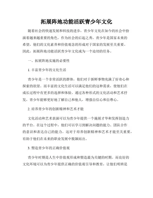 拓展阵地功能活跃青少年文化