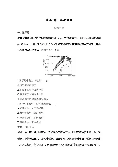 课时作业6：地质灾害