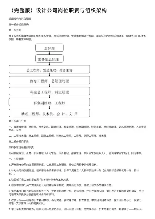 （完整版）设计公司岗位职责与组织架构