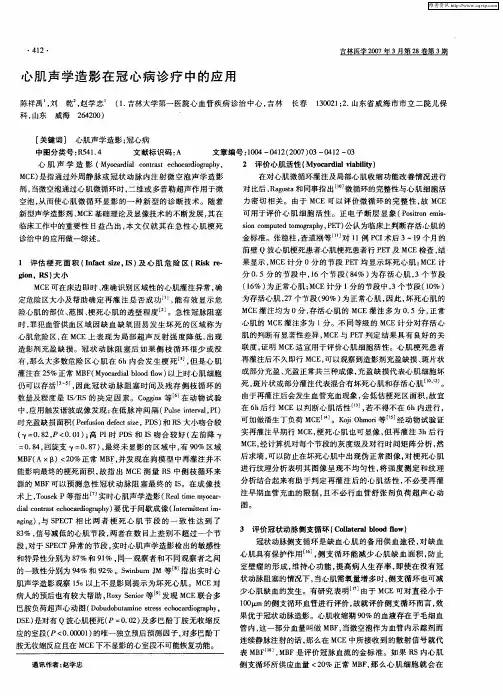 心肌声学造影在冠心病诊疗中的应用