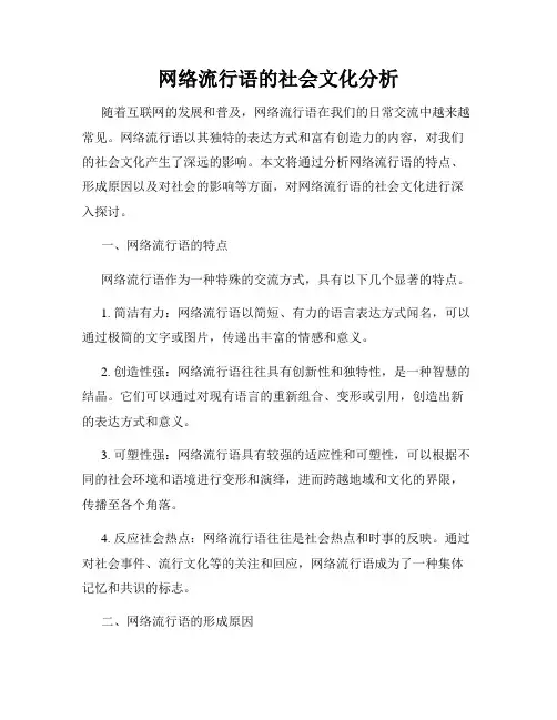 网络流行语的社会文化分析
