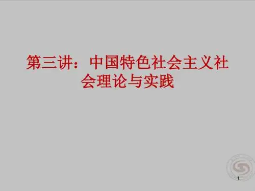 第三讲：中国特色社会主义社会理论与实践