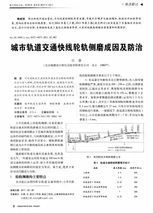 城市轨道交通快线轮轨侧磨成因及防治