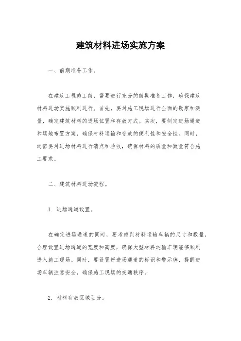 建筑材料进场实施方案