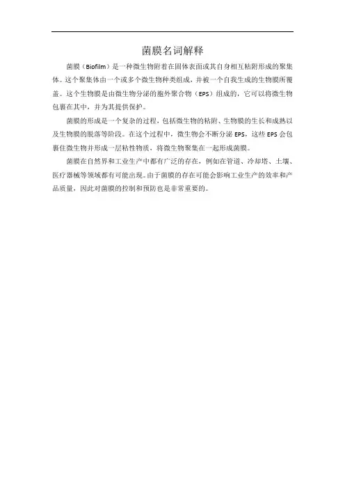 菌膜名词解释