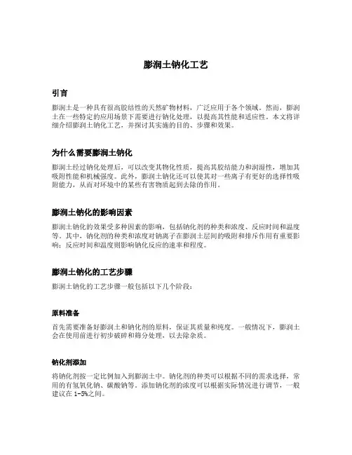 膨润土钠化工艺