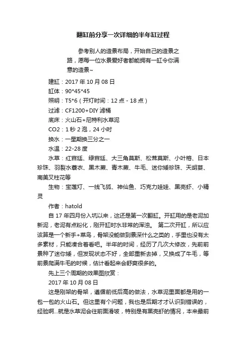 翻缸前分享一次详细的半年缸过程