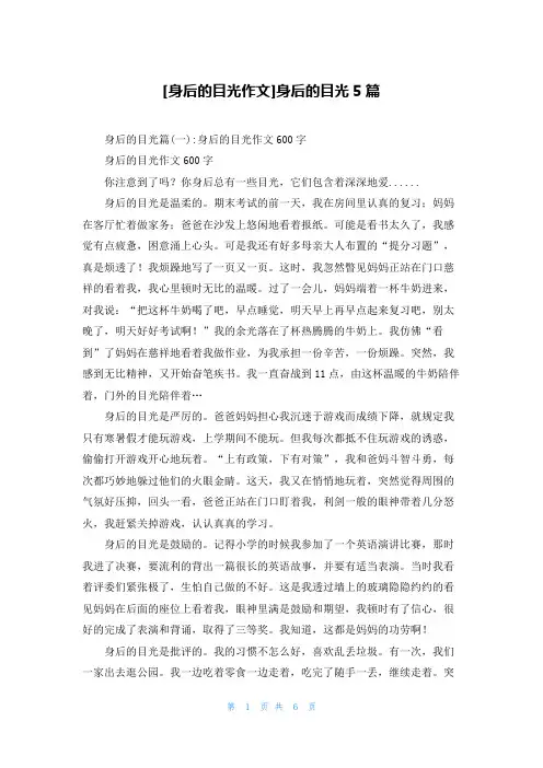[身后的目光作文]身后的目光5篇
