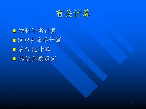 脱硫物料平衡水平衡计算PPT课件