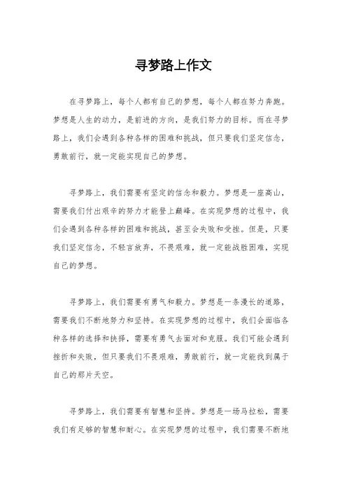 寻梦路上作文