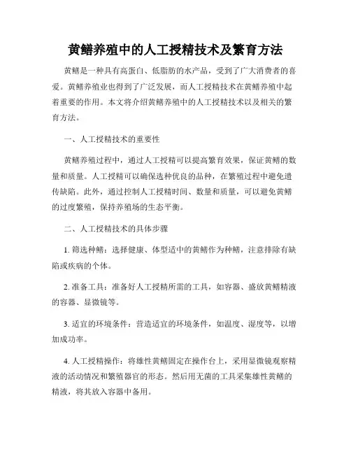 黄鳝养殖中的人工授精技术及繁育方法