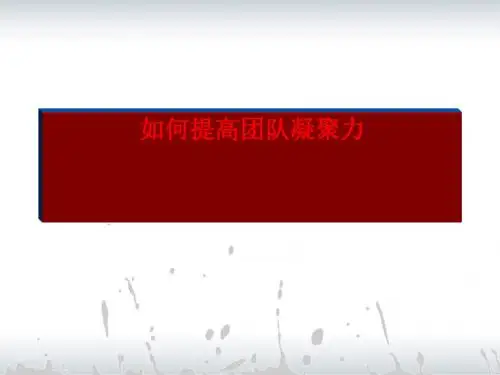 如何提高团队凝聚力(PPT 39张)