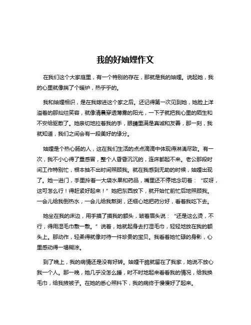 我的好妯娌作文