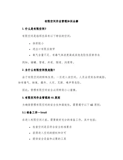 有限空间作业管理知识全解