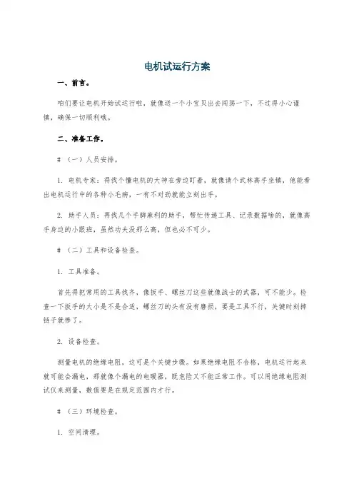 电机试运行方案