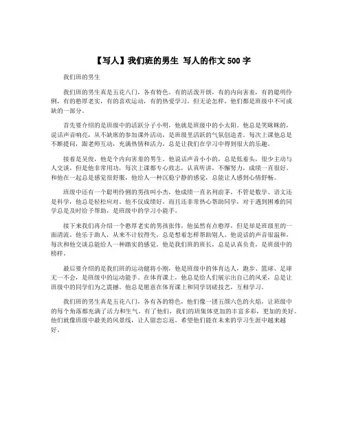 【写人】我们班的男生 写人的作文500字