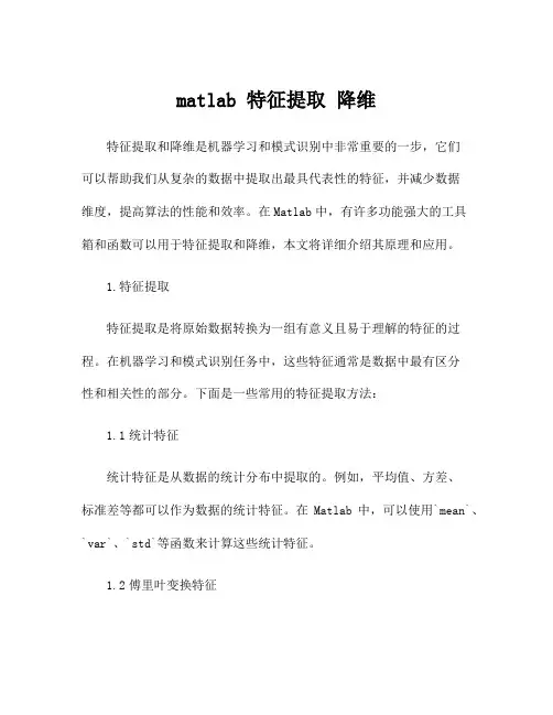 matlab 特征提取 降维