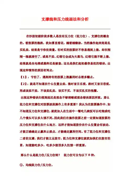 支撑线和压力线画法和分析