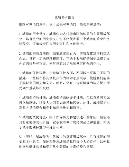 城墙调研报告