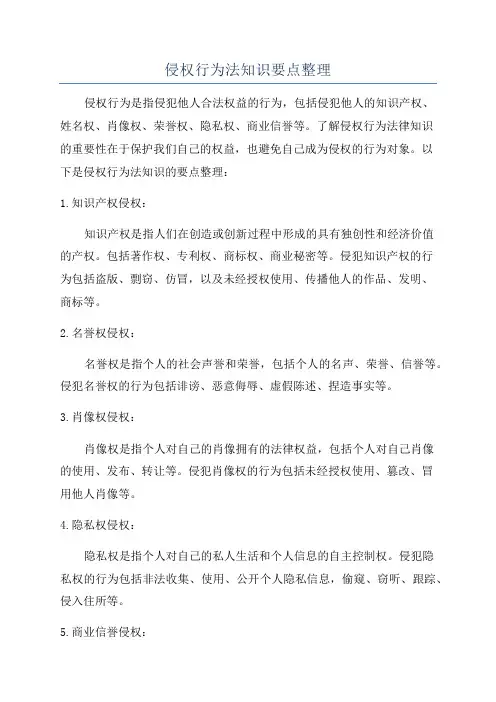 侵权行为法知识要点整理