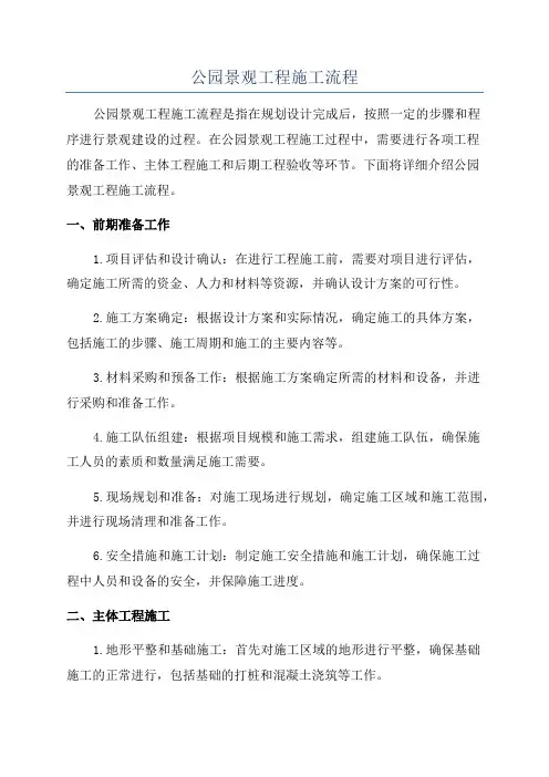 公园景观工程施工流程