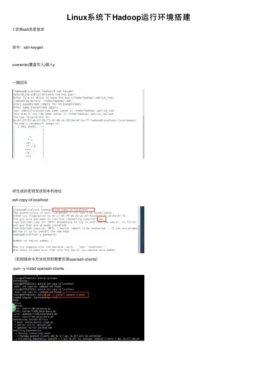 Linux系统下Hadoop运行环境搭建