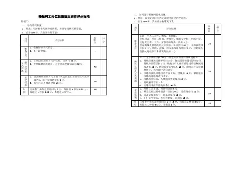 接触网中级工实作评分标准