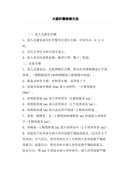 大肠杆菌检测方法