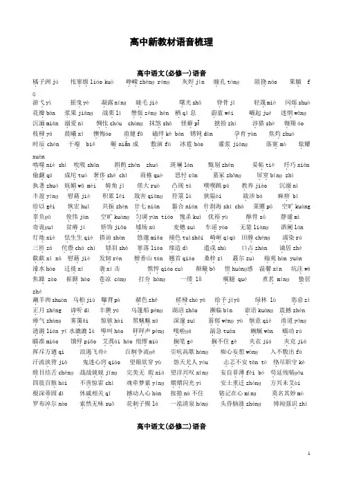 高中新课程教材梳理—语音