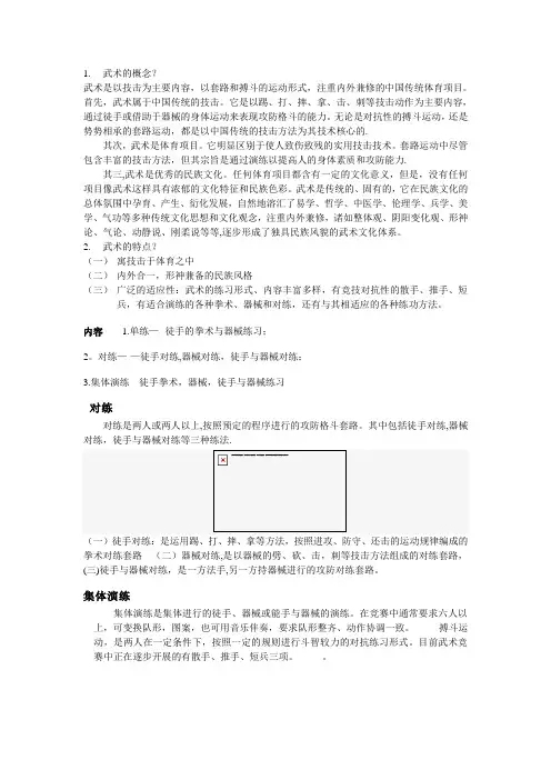 武术的概念