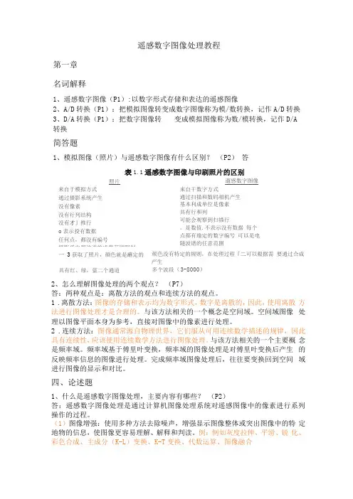 遥感数字图像处理教程