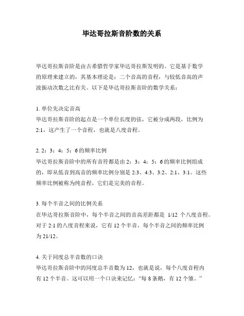 毕达哥拉斯音阶数的关系