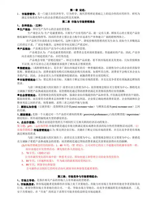 市场营销学(整理)
