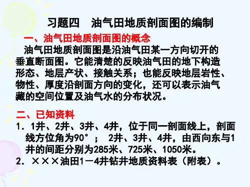 油气田地下地质学   油田地质剖面图